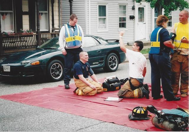 3 Box 76 Penn. Ave. Rehab area, FF Matt Crise (kneeling left) and FF Frank Penn III (standing far right).